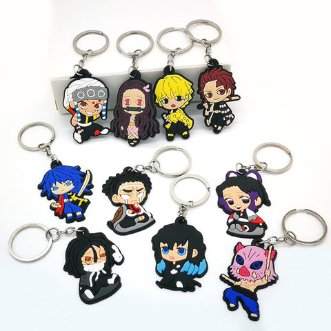 1PCS PVC Key Chain Cartoon Figure Anime Key Ring Key Holder Kids Toy Pendant Keychain Jewelry Keys Decoration Trinkets Accessory image