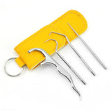 1Set Metal Stainless Steel Oral Cleaning Tooth Flossing Artifact Portable Pendant Toothpick Tube Stronger Dental Floss