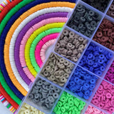 16Inch 6mm Flat Round Polymer Clay Beads Handmade Heishi Disk Loose Beads for Jewelry Making DIY Bracelets Accessories 350Pcs