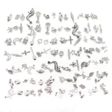 100pcs Tibetan Silver Mixed Pendant Beads Jewelry Bracelets Earrings Necklace Making DIY Craft Art Charms