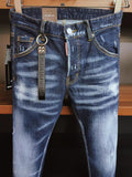 2021 Fashion Trend Dsquared2 Washed, Worn, Holes, Paint Spots Men&#39;s Jeans *9811