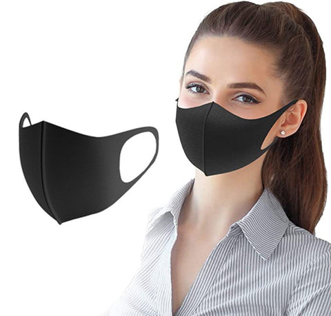 1PCS Classic Solid Color Face Masks Adult Breathable Washable Fabric Mask Fashion Print Masks Women Mouth Cover Cubrebocas image