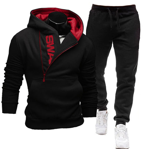 2022 Tracksuit Men 2 Pieces Set Sweatshirt + Sweatpants Sportswear Zipper Hoodies Casual Mens Clothing Ropa Hombre Size S-3XL image