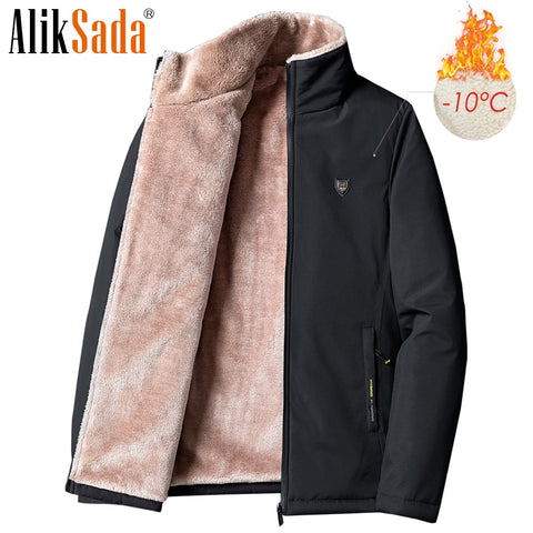 5XL Men Winter New Casual Classic Warm Thick Fleece Parkas Jacket Coat Men Autumn Fashion Pockets Windproof Parka Men Plus Size image