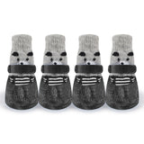 4Pcs/set Cute Pet Dog Shoes Rubber Cotton Socks Waterproof Non-slip Dog Rain Snow Boots Socks Footwear For Puppy Small Cats Dogs