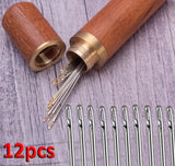 12Pcs/set Stainless Steel Needle for Sewing Household Threading Apparel Manual DIY Jewerly Beading Needles Big Hole Blind Needle