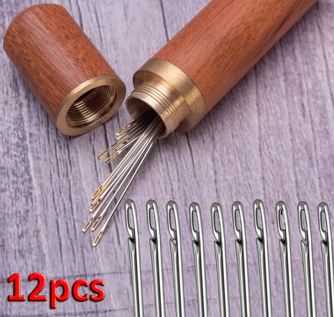 12Pcs/set Stainless Steel Needle for Sewing Household Threading Apparel Manual DIY Jewerly Beading Needles Big Hole Blind Needle image