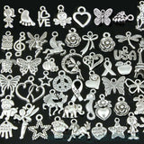 100pcs Tibetan Silver Mixed Pendant Beads Jewelry Bracelets Earrings Necklace Making DIY Craft Art Charms