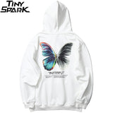 2021 Men Hip Hop Sweatshirt Hoodie Color Butterfly Streetwear Harajuku Pullover Hoodie Cotton Fleece Winter Autumn Black Hoodie