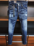 2021 Fashion Trend Dsquared2 Washed, Worn, Holes, Paint Spots Men&#39;s Jeans *9811