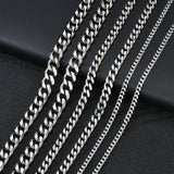 2021 Classic  Men Necklace Width 3 To 7 MM Stainless Steel  Long Necklace For Men Women Chain Jewelry