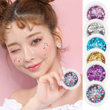 1PCS Face Glitter Eye Glitter Face Jewels Body Eye Face Sequin Gel Holographic Flash Drill Festival Decoration Makep Tool TSLM2