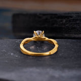 2021 New Twisted Delicate Zircon Gold Ring Women Fashion Wedding Engagement Jewelry Classic Four Claws Promise Ring for Women