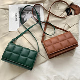 2021 Solid Color Fashion Shoulder Handbags Female Travel Cross Body Bag Weave Small PU Leather Crossbody Bags For Women