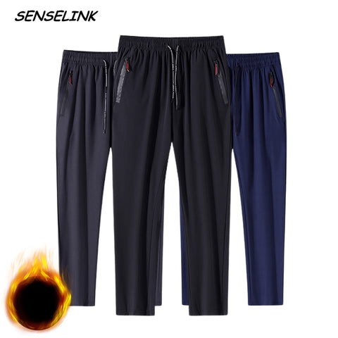 2021 New Autumn Winter Men Fleece Outdoor Pants Warm Joggers Fitness Sports Trousers Casual Fashion Hiking Plus Size Pants Men image