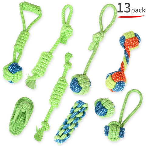 13PCS Pet Toys for Small Dogs Rubber Resistance To Bite Dog Toy Teeth Cleaning Chew Training Toys Pet Supplies Puppy image