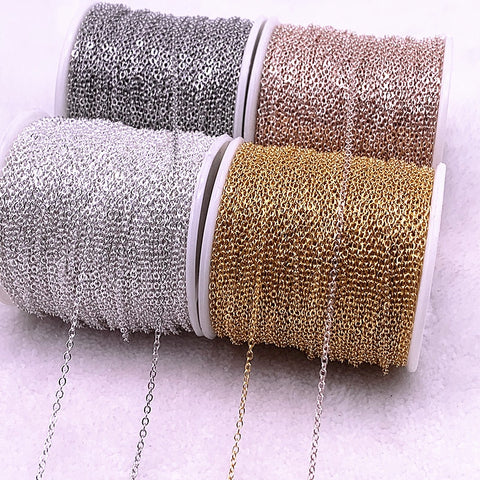 5yards Golded/silvered Plated Necklace Chain for Jewelry Making Findings DIY Necklace Chains Materials Handmade image