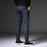 2022 New Mens Winter Light Fleece Warm Pants Men Korean Casual Slacks Slim Warm Thick Pants for Male Black Gray Trousers 28-38