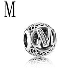 2020 new A-Z initial letter diy bead fit Original Pandora charm silver 925 Bracelet trinket jewelry for women DIY making X042