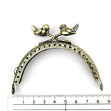 1PCS 8.5 12.5cm Bird Head Embossed Antique Bronze Metal Purse Frame Bag kiss clasp Handle DIY Accessories