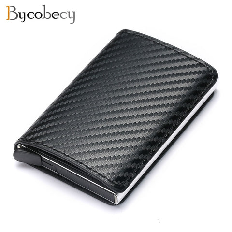 2021 Credit Card Holder Wallet Men Women RFID  Aluminium Bank Cardholder Case Vintage Leather Wallet with Money Clips image