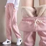 2021 Winter Women Gym Sweatpants Workout Fleece Trousers Solid Thick Warm Winter Female Sport Pants Running Pantalones Mujer