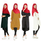 2016 fashion high quality Islamism girl's top casual chiffon shirt long sleeve blouses tops for muslim women