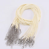 10 Pcs/lot Dia 1.5/2mm Real Leather Cord Necklace With Clasp Adjustable Braided Rope For Jewelry Making DIY Necklace Bracelet