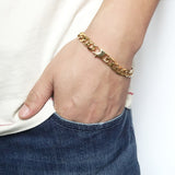 100% Stainless Steel Bracelet 6/8/12 mm 8 Inches Curb Cuban Chain Gold Color Bracelets for Men Women Free Shipping Factory Offer