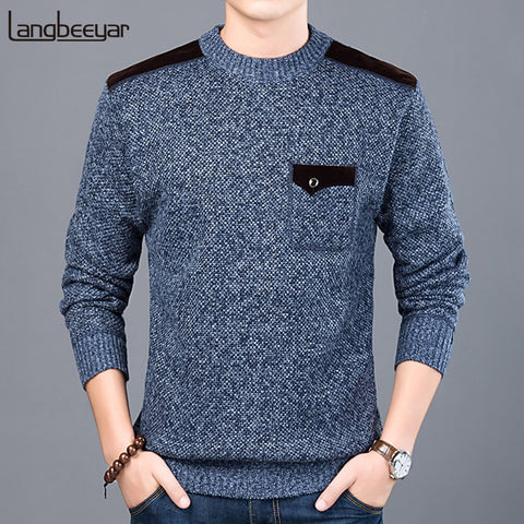 2021 New Fashion Brand Sweater For Mens Pullovers Slim Fit  Jumpers Knitwear O-Neck Autumn Korean Style Casual Clothing Male image