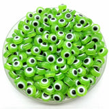 50pcs/Lot 8mm Oval Shape Spacer Beads Evil Eye Beads Stripe Resin Spacer Beads For Jewelry Making Bracelet Necklace Charms