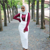 5 Colors Abaya Muslim Skirt Women Suspender Skirt Maxi Pencil Middle East Bodycon Abaya High Waist Sheath Long Skirt Islamic New