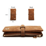 2021 New Fashion Women Wallets Drawstring Nubuck Leather Zipper  Long Design Purse Two Fold More Color Clutch