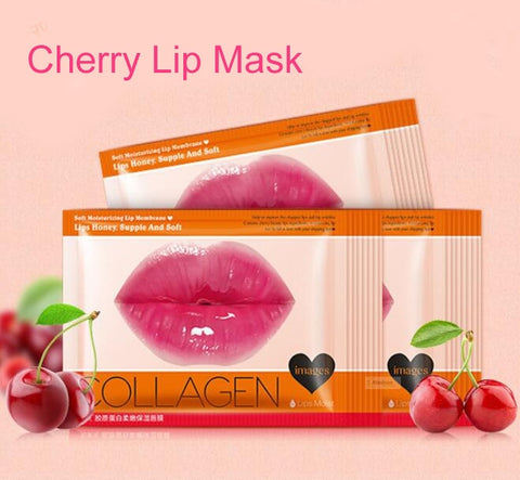 10pcs Cherry lip mask Collagen lip gel tape Moisturizing Essence Lip Care Pads Anti Ageing Wrinkle lips Patch image