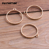 10Pcs 28*32mm 7 Color Alloy Jewelry Accessories Circular Round Charm Hollow Glue Blank Pendant Tray Bezel