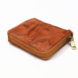 2020 Genuine Leather Wallet For Women Men Vintage Handmade Short Small Bifold Zipper Wallets Purse Female Male With Coin Pocket