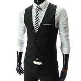 2021New Arrival Dress Vests For Men Slim Fit Mens Suit Vest Male Waistcoat Gilet Homme Casual Sleeveless Formal Business Jacket