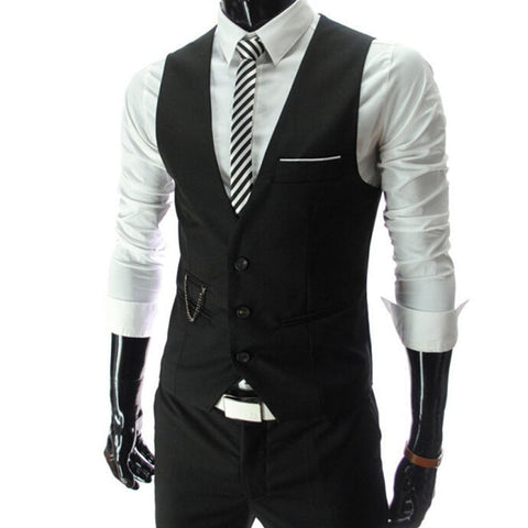 2021New Arrival Dress Vests For Men Slim Fit Mens Suit Vest Male Waistcoat Gilet Homme Casual Sleeveless Formal Business Jacket image