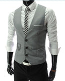 2021New Arrival Dress Vests For Men Slim Fit Mens Suit Vest Male Waistcoat Gilet Homme Casual Sleeveless Formal Business Jacket