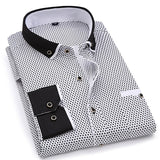 2021 Men Fashion Casual Long Sleeved Printed Shirt Slim Fit Male Social Business Dress Shirts Brand For Men Soft Comfortable