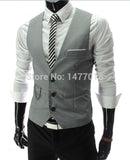 2021New Arrival Dress Vests For Men Slim Fit Mens Suit Vest Male Waistcoat Gilet Homme Casual Sleeveless Formal Business Jacket