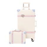 2021 New Retro white pink blue Travel Bag Rolling Luggage sets,12&quot;20&quot;22&quot;24&quot;26&quot;inch Women Trolley Suitcases vs handbag with Wheel