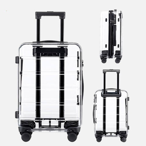 20"22"24"26" Inch Brand Transparent Trolley Bag Travel Suitcase Cabin Rolling Luggage On Wheels image