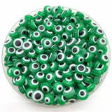 50pcs/Lot 8mm Oval Shape Spacer Beads Evil Eye Beads Stripe Resin Spacer Beads For Jewelry Making Bracelet Necklace Charms