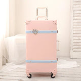 2021 New Retro white pink blue Travel Bag Rolling Luggage sets,12&quot;20&quot;22&quot;24&quot;26&quot;inch Women Trolley Suitcases vs handbag with Wheel