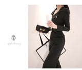 2019 New arrival High quality Spring Elegant rompers womens jumpsuit Black Striped High Waist Long Jumpsuit