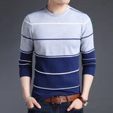 2021 New Fashion Brand Sweater Mens Pullover Striped Slim Fit Jumpers Knitred Woolen Autumn Korean Style Casual Men Clothes