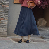 2021 Two Layer Spring Women Suede Skirt Long Pleated Skirts Top Brand Womens Saias Midi Faldas Vintage Women Midi Skirt