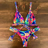 2021 Bikini Set Women Swimwear Push Up Swimsuit Top Solid Bottom Print Brazilian Biquini Bathing Suit Swim Wear Beach