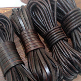 2 Meters Retro High Quality Genuine Leather Cord 1.5-10mm Round/Flat Strand Cow Leather Rope Fit Necklace Bracelets DIY Jewelry